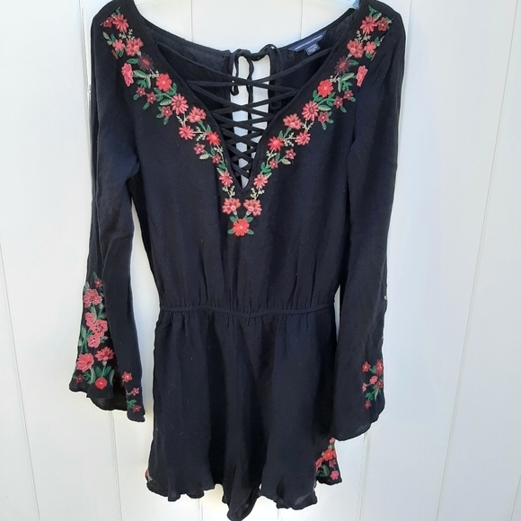 American Eagle Embroidered Long Sleeve Romper - Picture 2 of 9